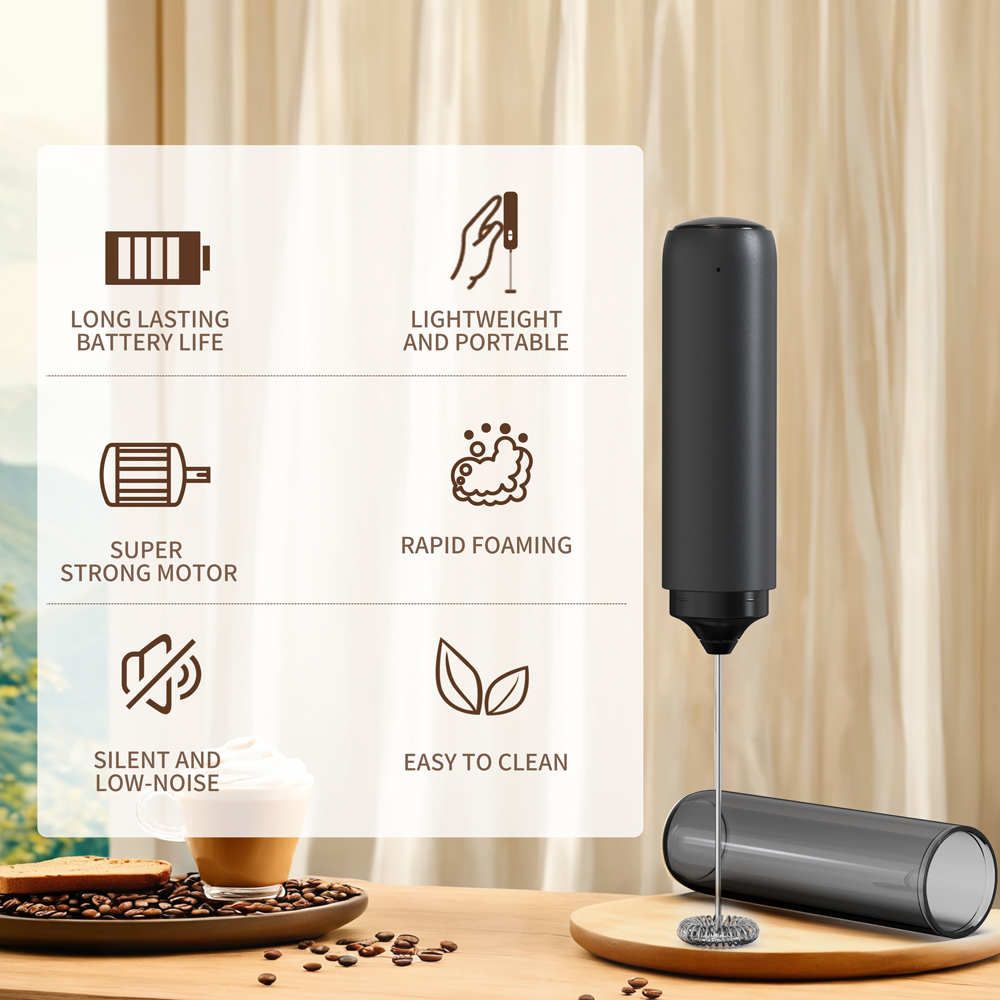 Electric Milk Frother Handheld - Мощный кухонный вспениватель молока, ручной миксер